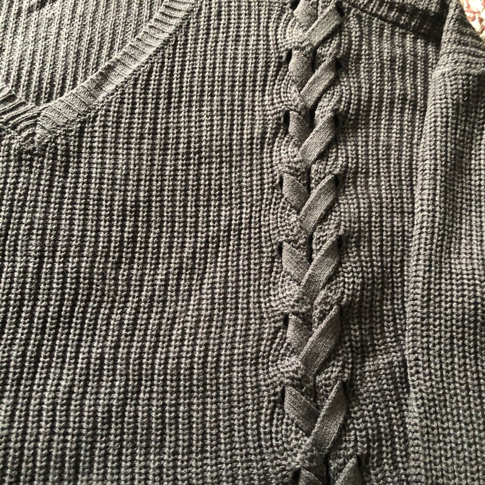 Soft Grey Lane Bryant Ribbed Sweater 26/28